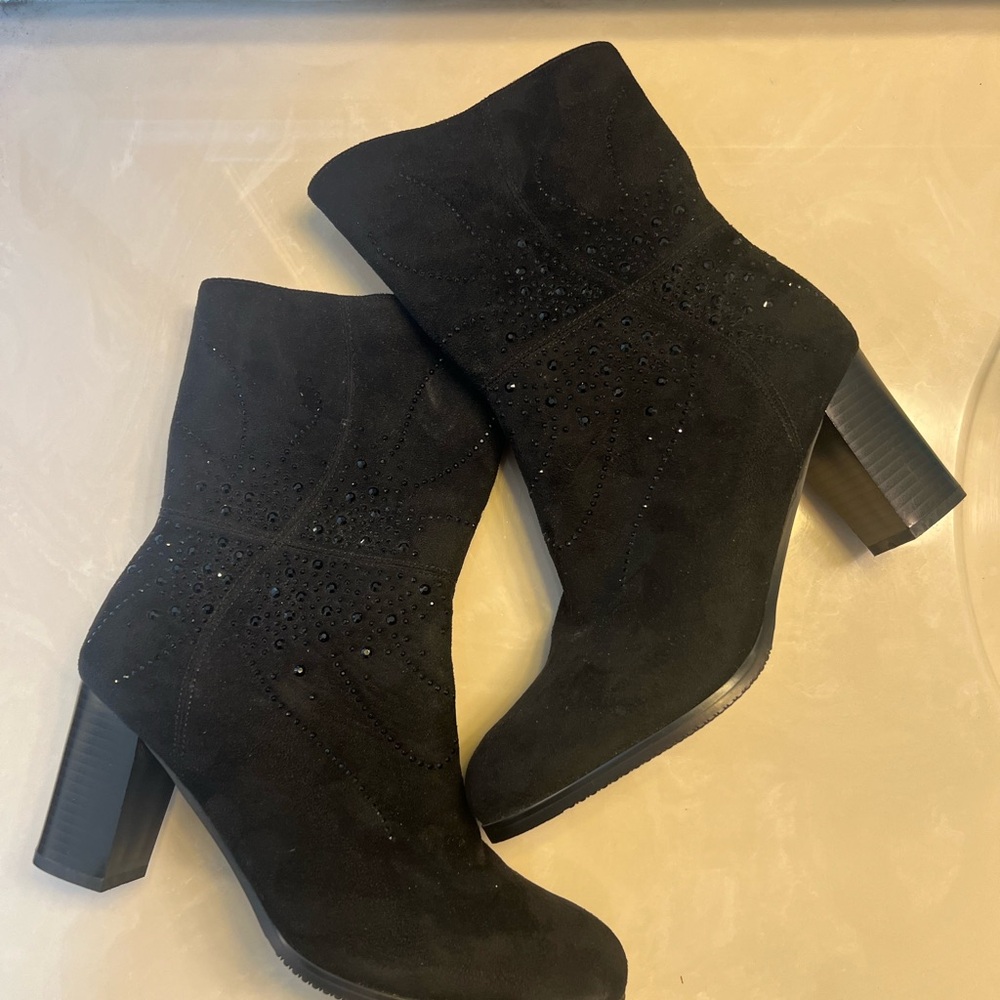 Patrizia Spring Step Black Rhinestone Leurifana boots, size 40/9